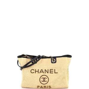 Chanel Deauville Tote Straw With Chain #219361C41B